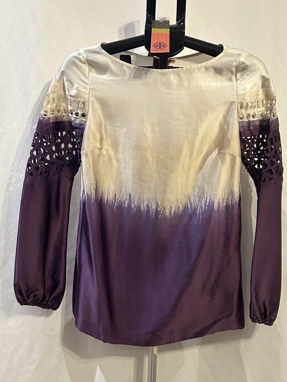 NWT Tory Burch Pearson Blouse in Plum Dip Dye Women's size 2